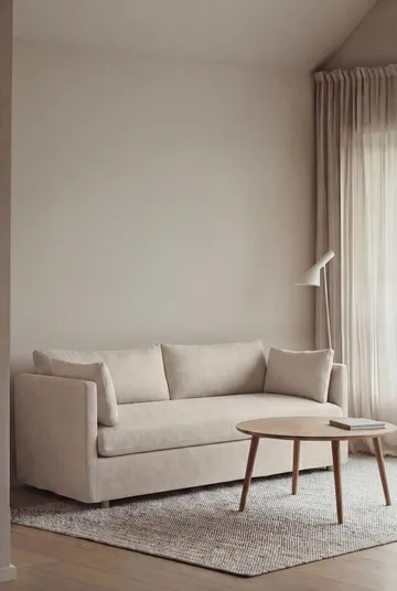 Sofá Linnevik - Same Off White 6671-roble blanco aceitado, 2 plazas, con faldón - 1898