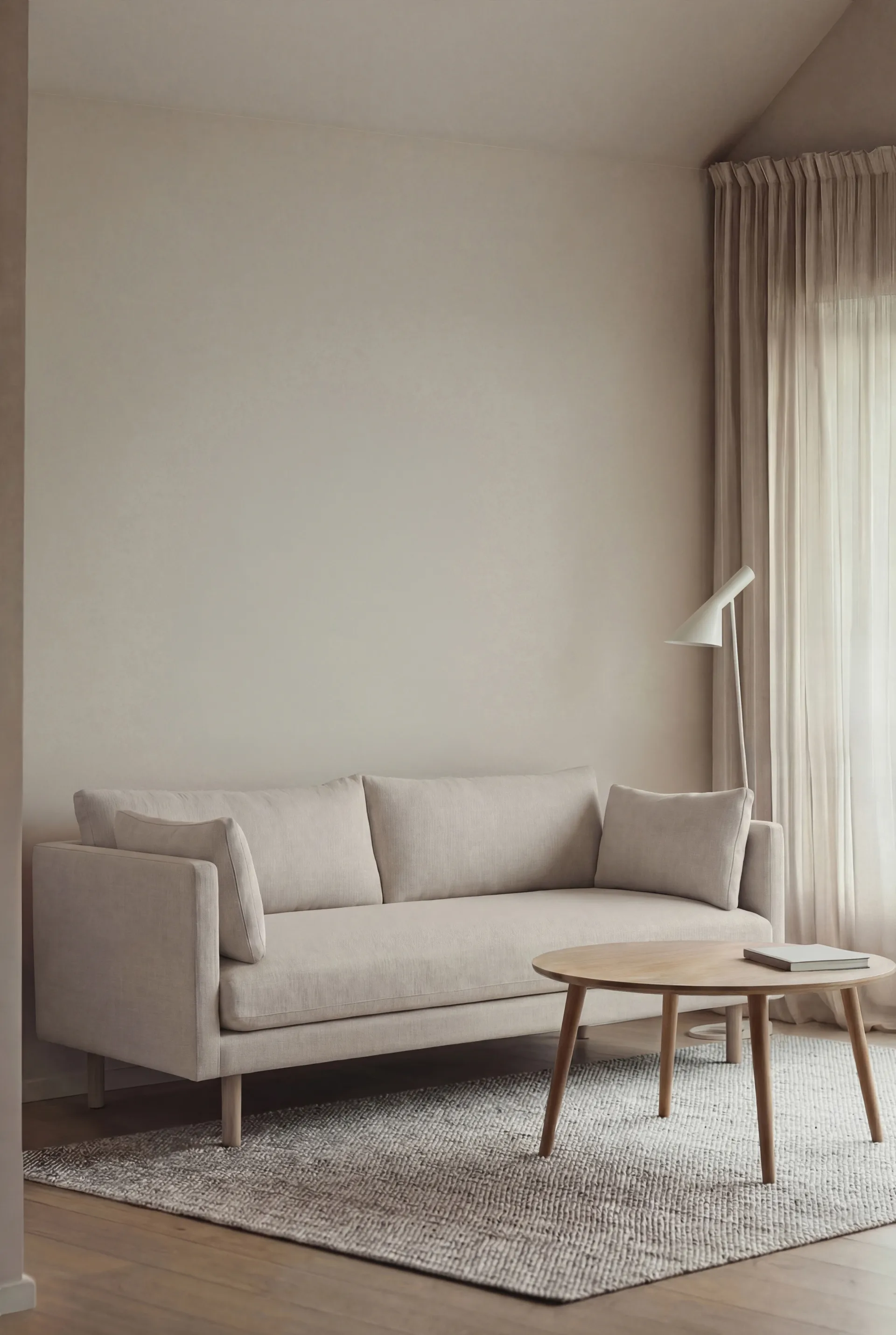 Sofá Linnevik, Same Off White 6671-roble blanco aceitado, 2 plazas, sin faldón 1898