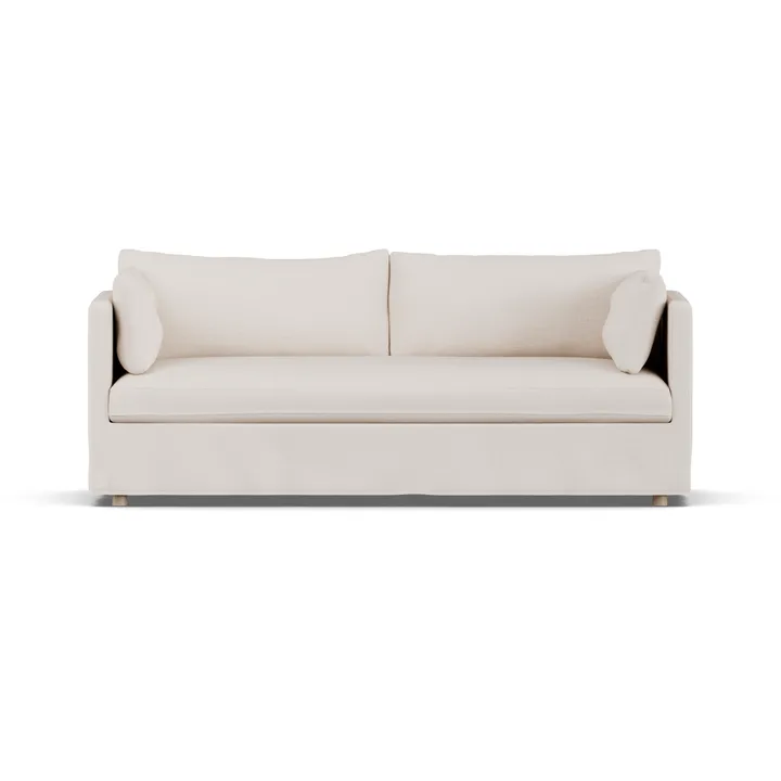 Sofá Linnevik - Same Off White 6671-roble blanco aceitado, 3 plazas, con faldón - 1898