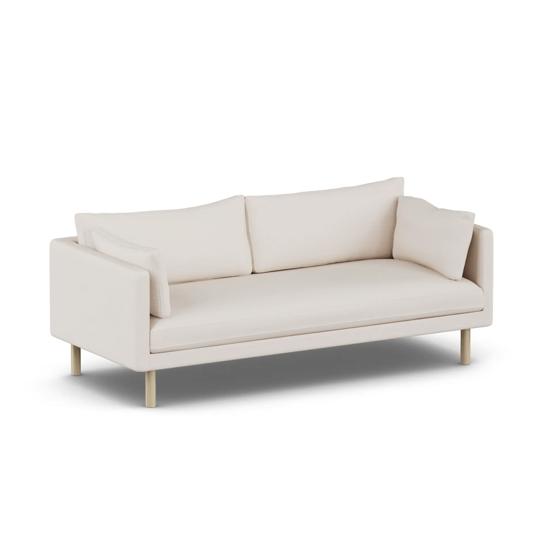 Sofá Linnevik, Same Off White 6671-roble blanco aceitado, 3 plazas, sin faldón 1898