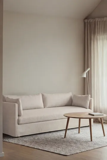 Sofá Linnevik - Same Off White 6671-roble blanco aceitado, 4 plazas, con faldón - 1898