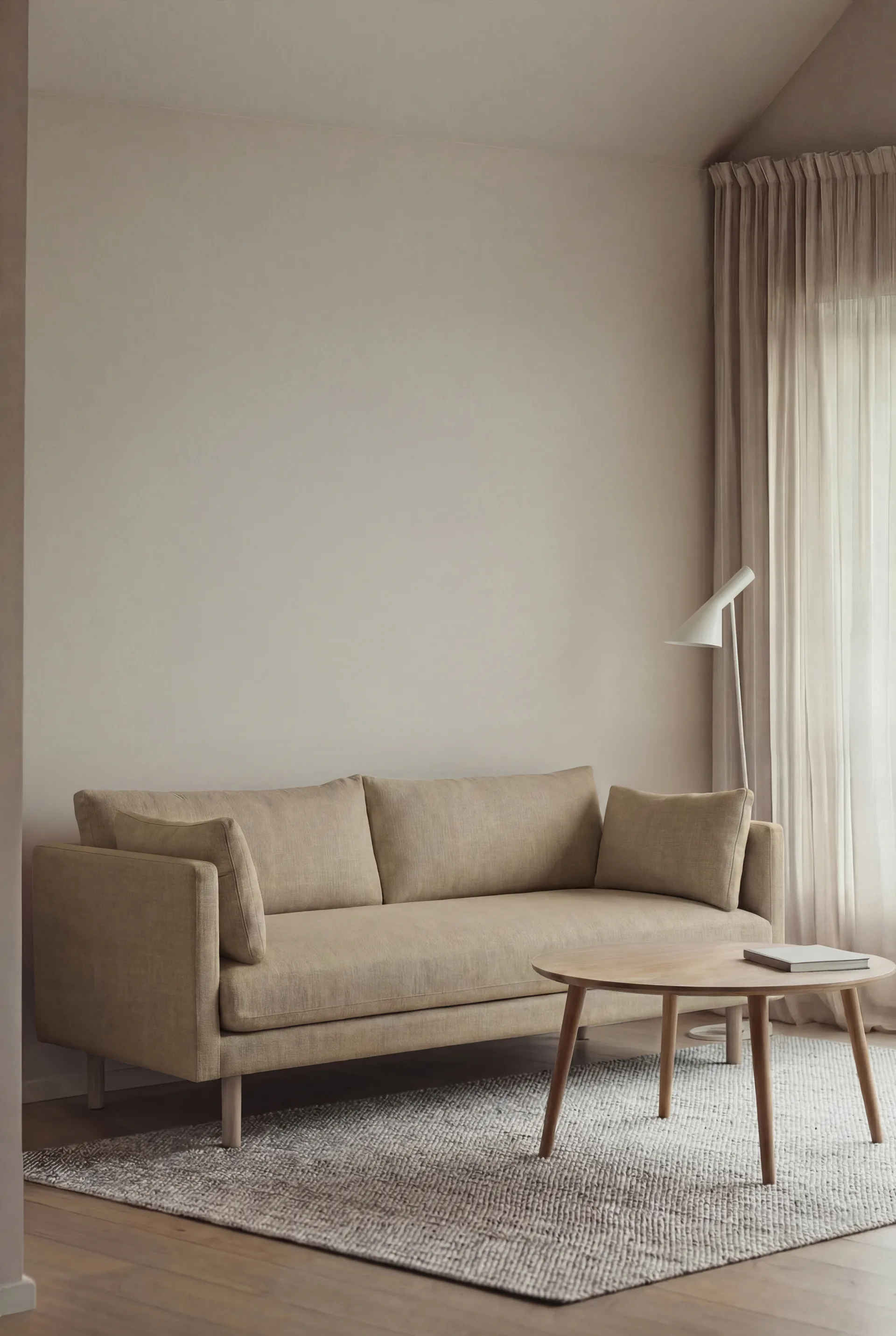 Sofá Linnevik, Same Sand 6672-roble blanco aceitado, 2 plazas, sin faldón 1898