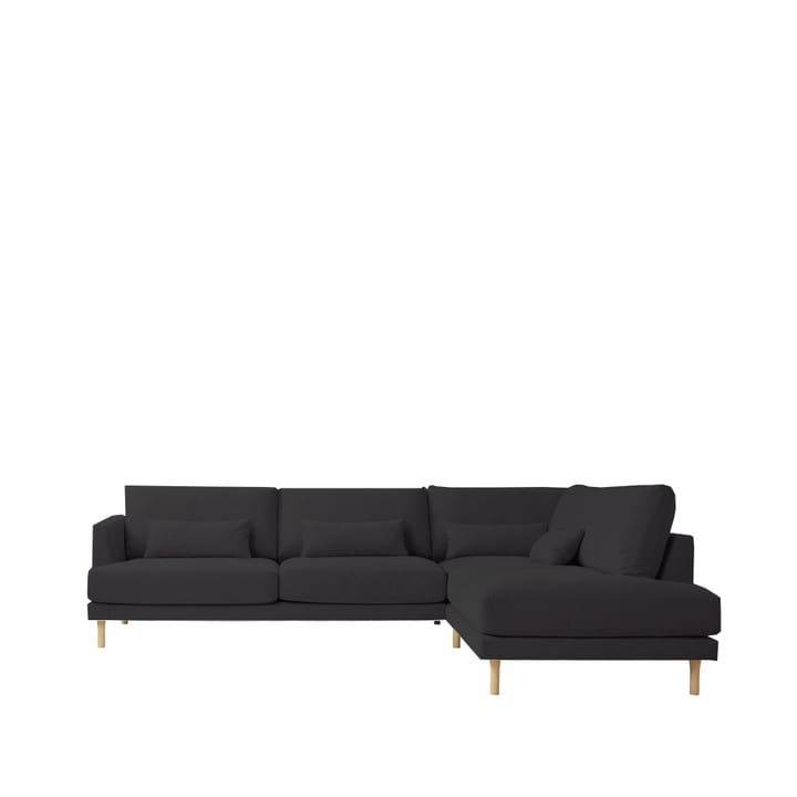 Sofá modular Bredhult A1, Tela Alaska 0191 anthracite, patas de roble aceitado blanco 1898