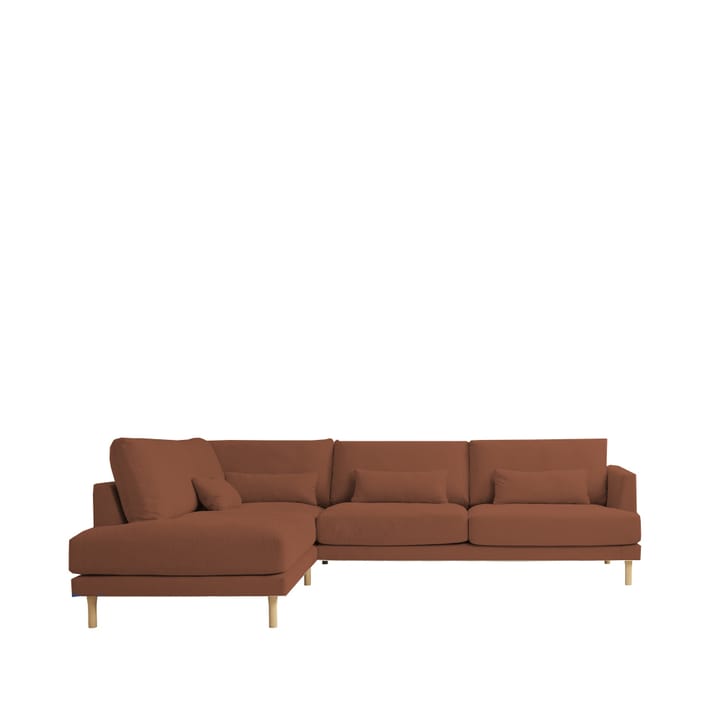 Sofá modular Bredhult A2 - Tela alfresnoa 0190 hazel, patas de roble aceitado blanco - 1898