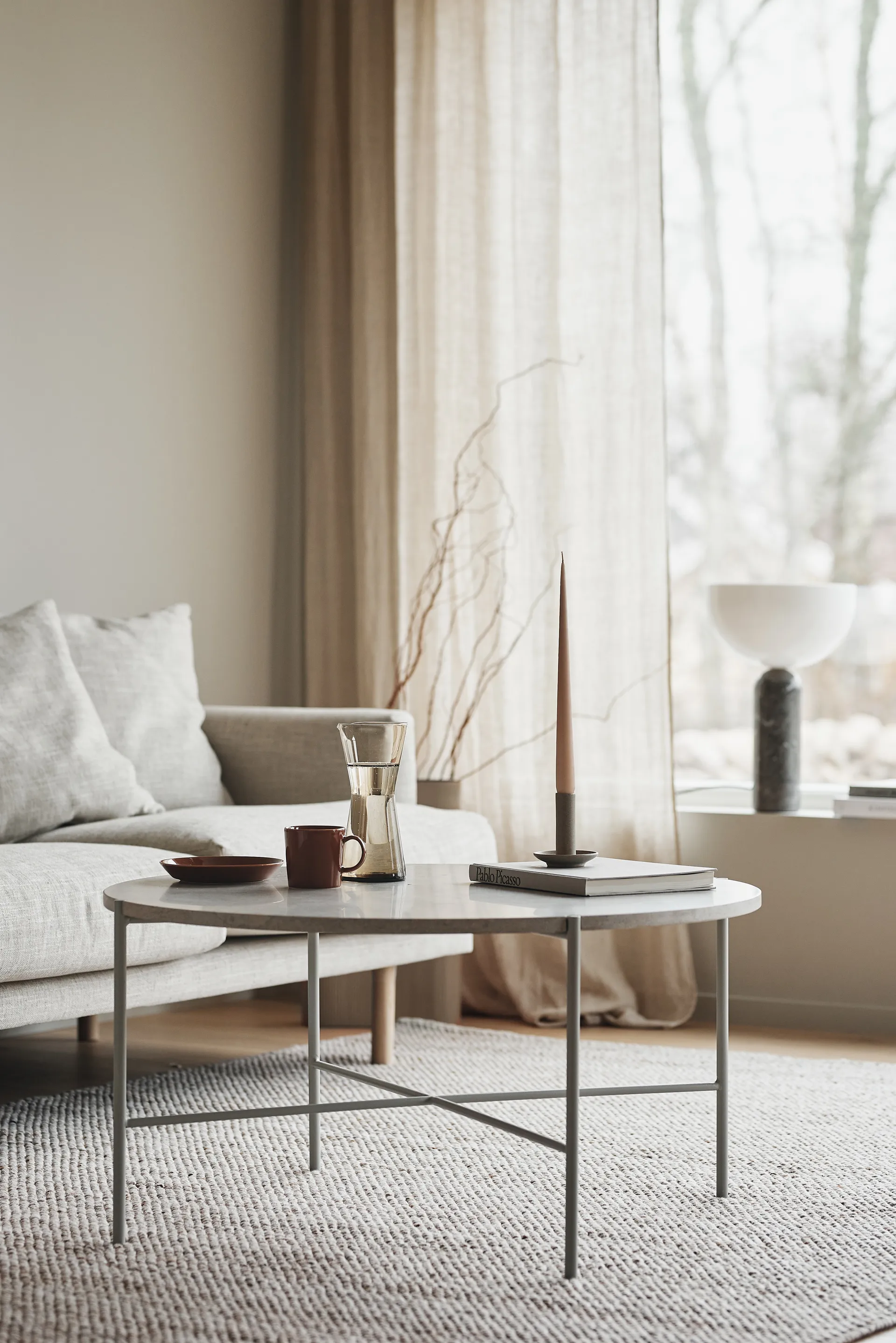 Sofá Sjövik, Bern Beige 0341-roble aceitado en blanco, 3,5 plazas 1898