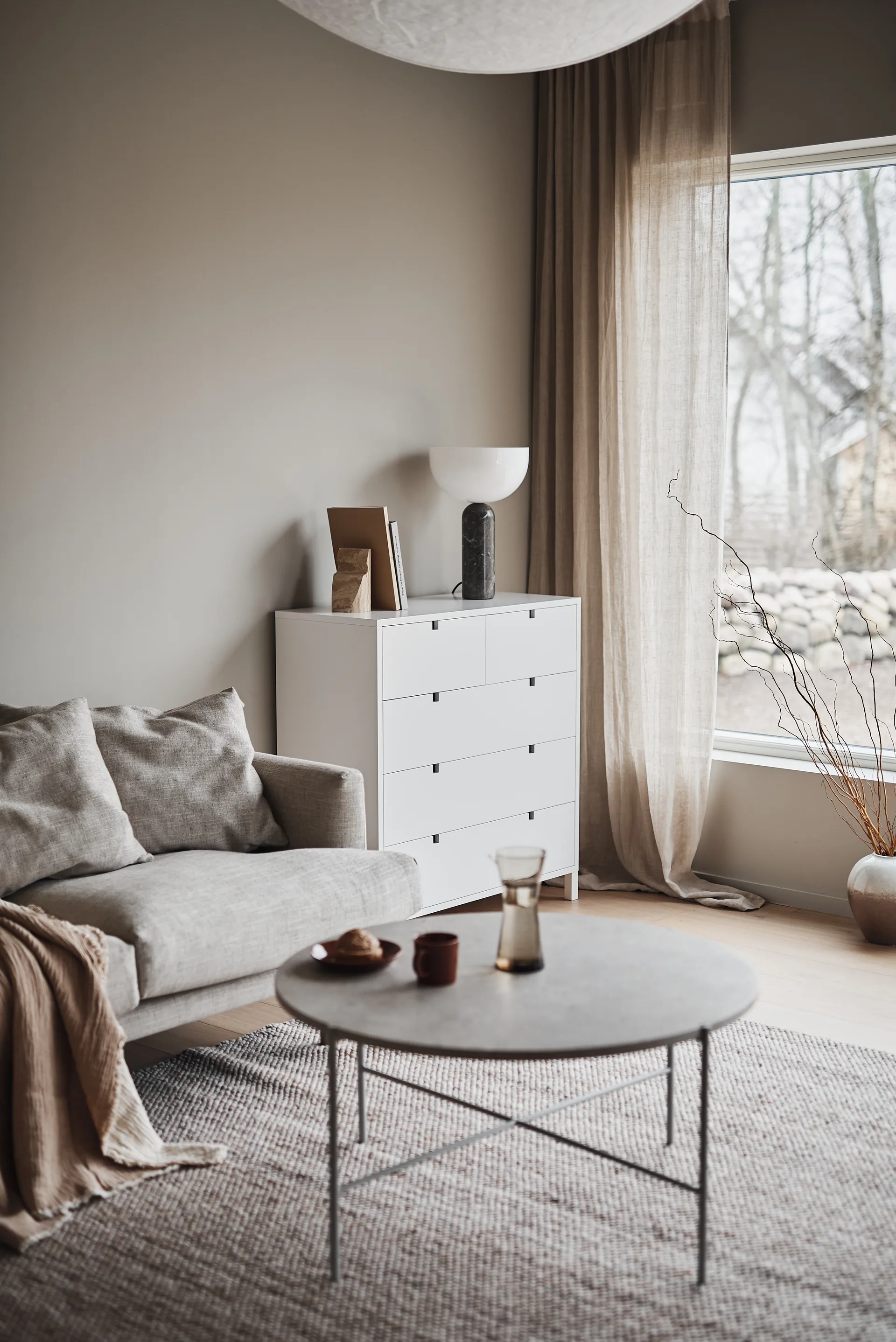 Sofá Sjövik, Bern Beige 0341-roble blanco aceitado, 2,5 plazas 1898