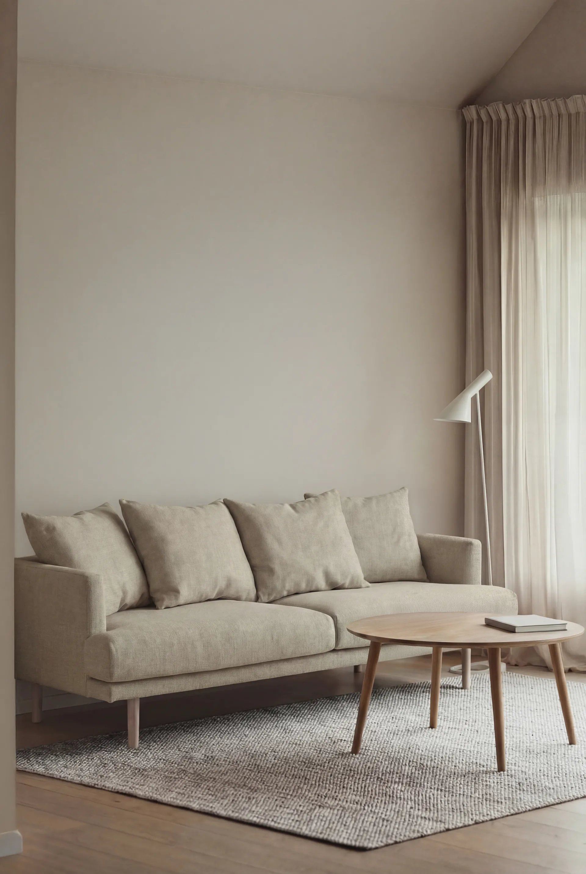 Sofá Sjövik, Luiza Beige 3981-roble blanco aceitado, 3 plazas 1898