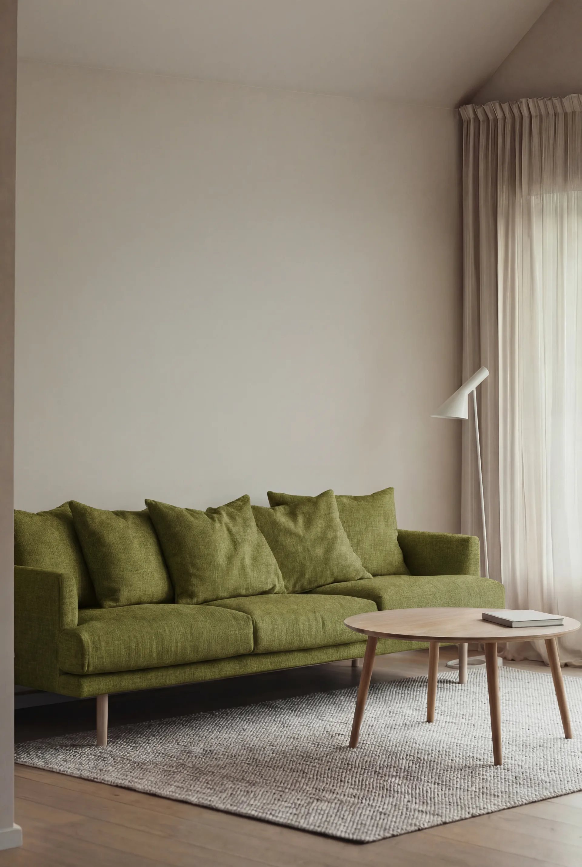 Sofá Sjövik, Luiza Green 3975-roble blanco aceitado, 3,5 plazas 1898