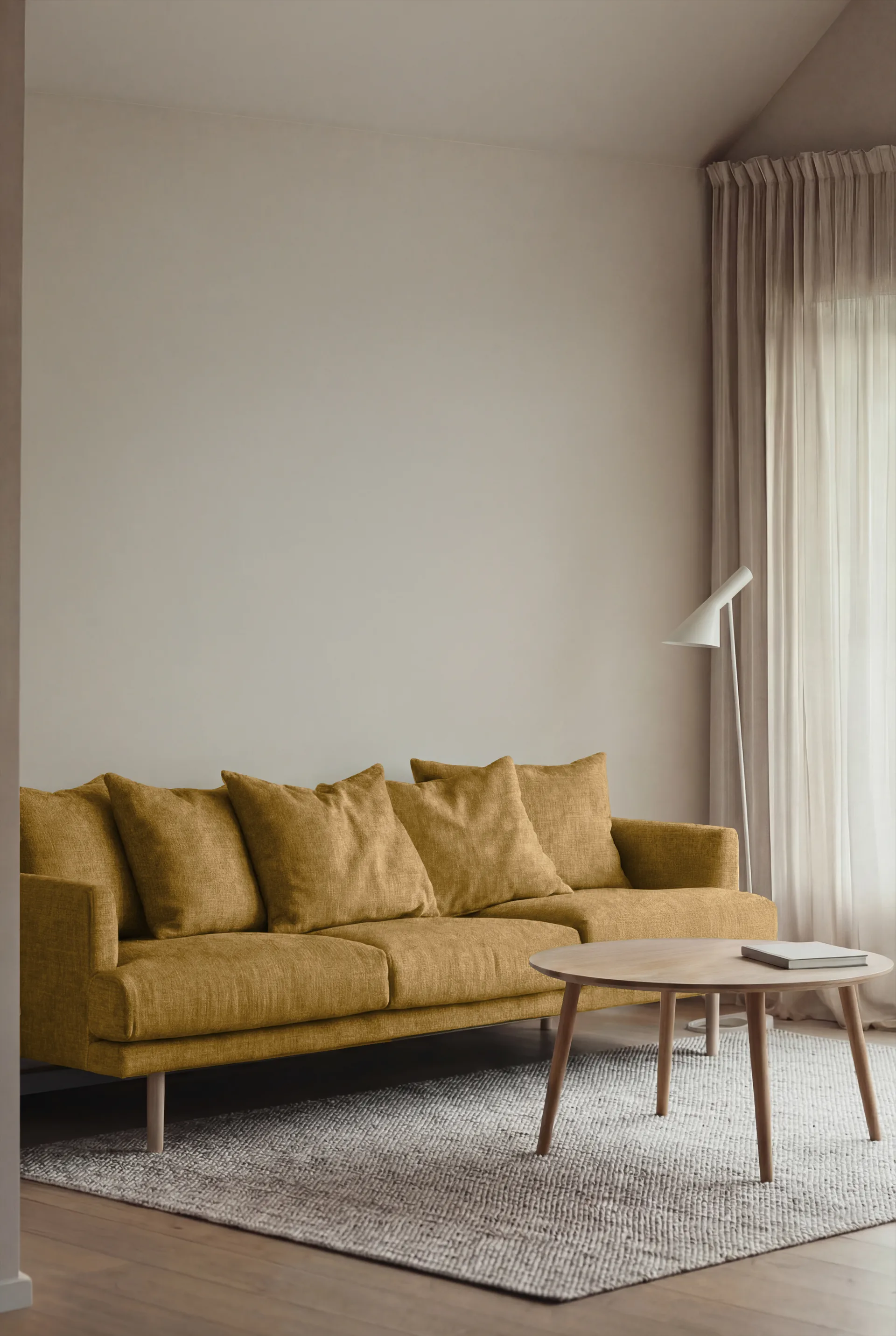 Sofá Sjövik, Luiza Mustard 3972-roble blanco aceitado, 3,5 plazas 1898