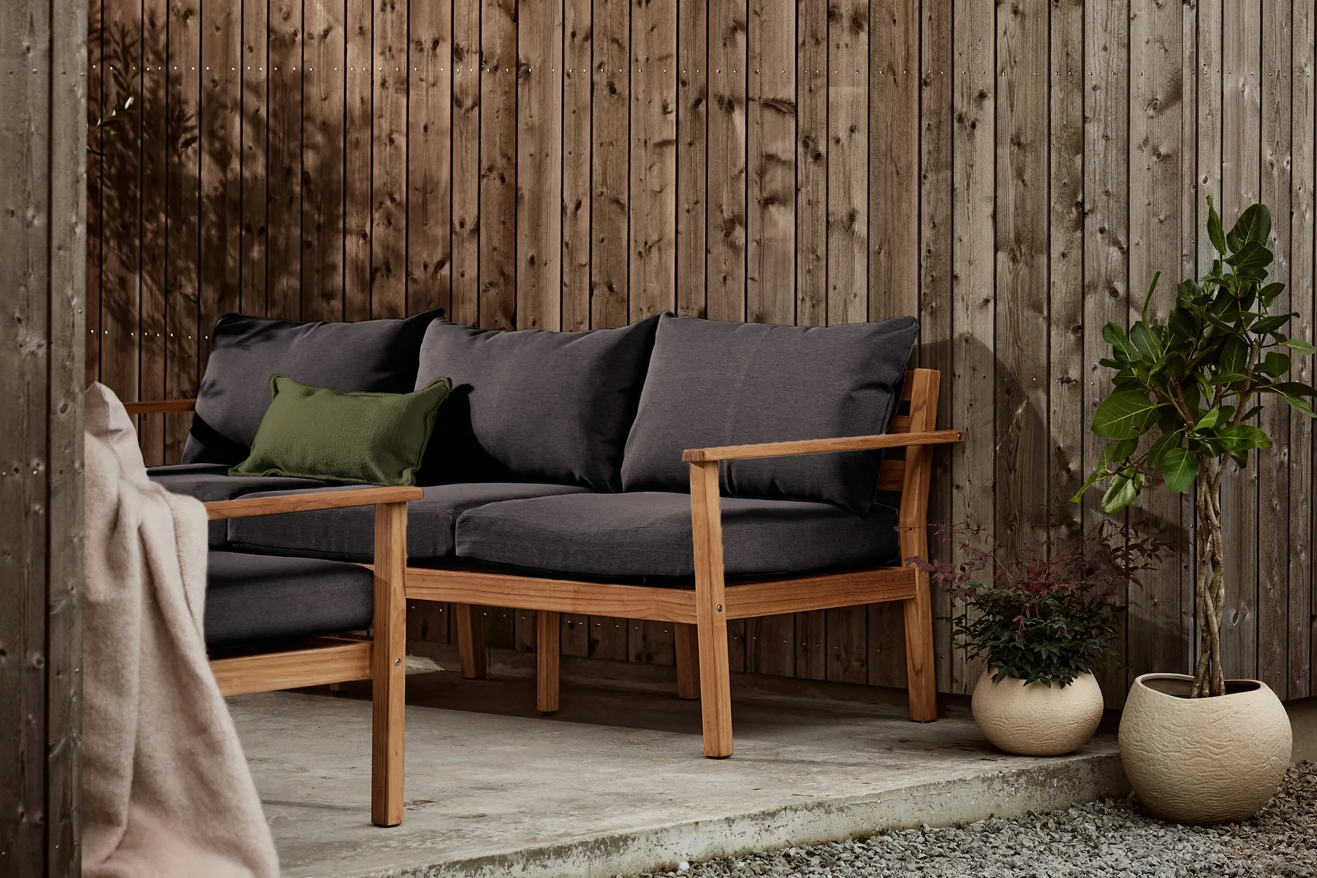 Sofá Stockaryd de 3 plazas teak/dark grey,  1898