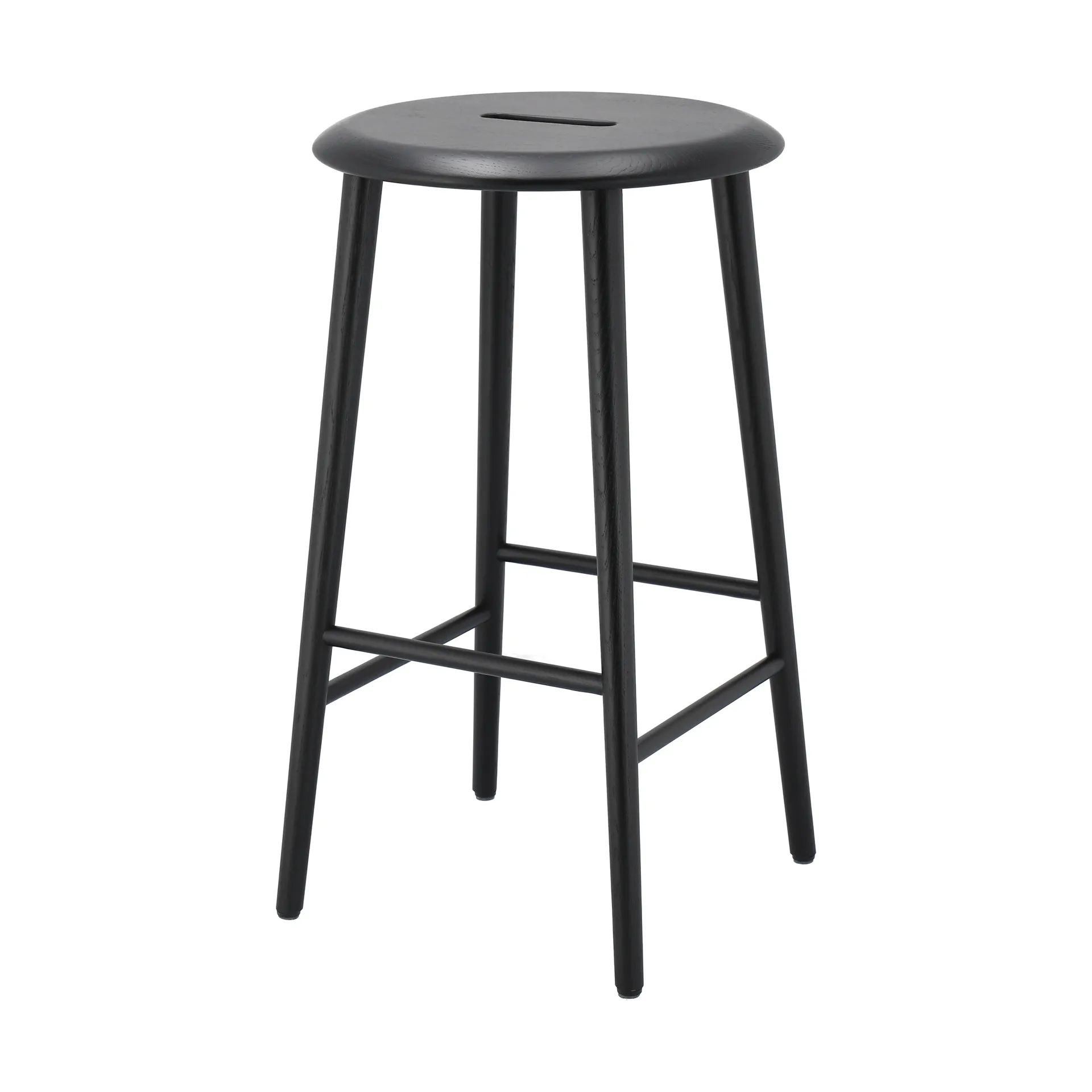 Taburete de bar Norrabo 65 cm, Roble lacado en negro 1898