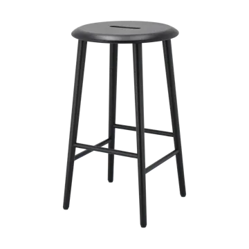 Taburete de bar redondo Norrabo 65 cm - Roble lacado en negro - 1898