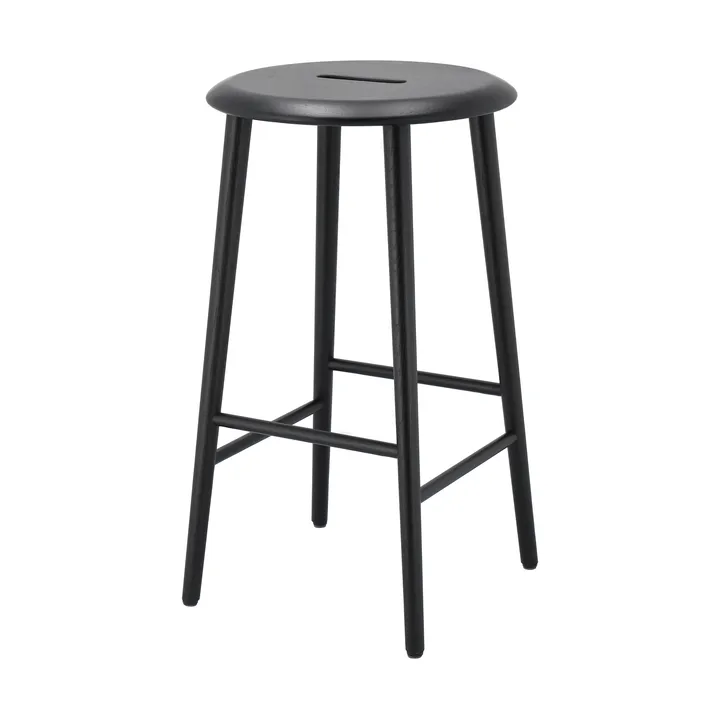Taburete de bar redondo Norrabo 65 cm - Roble lacado en negro - 1898