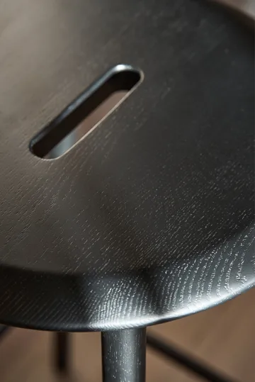 Taburete de bar redondo Norrabo 65 cm - Roble lacado en negro - 1898