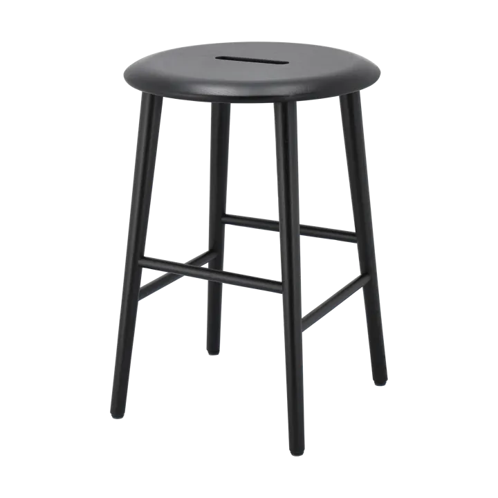 Taburete redondo Norrabo 53 cm - Roble lacado en negro, Ø38x53 cm - 1898