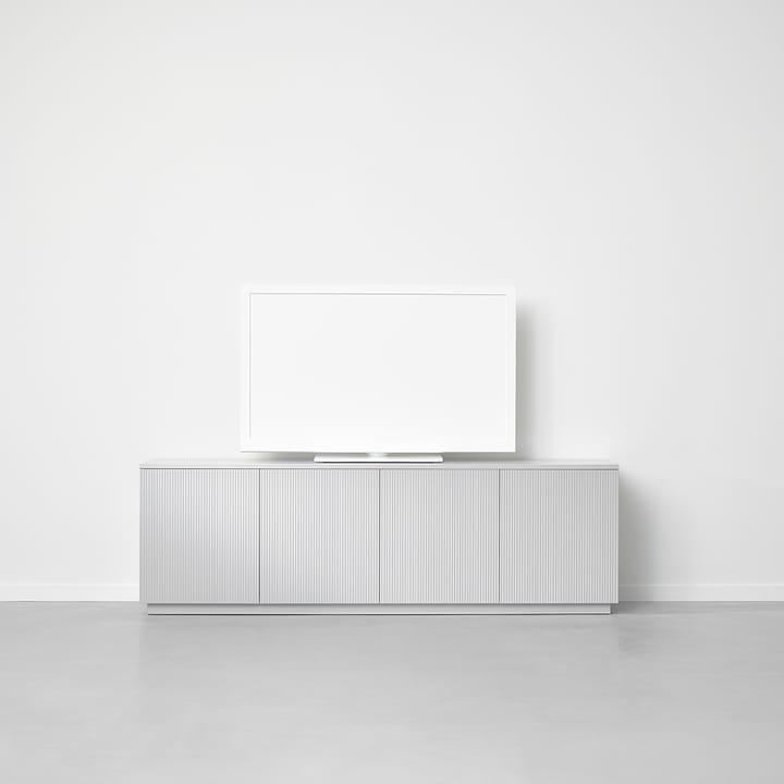 Aparador Beam, Gris claro, base de roble aceitado blanco A2