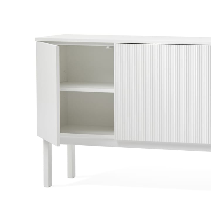 Aparador Beam, Gris claro, base de roble aceitado blanco A2