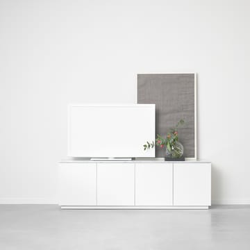 Aparador Beam - Gris claro, base gris claro, panel superior en mármol carrara - A2