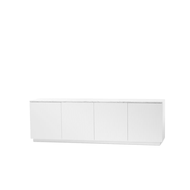 Aparador Beam - Lacado blanco, base blanca, panel superior en mármol carrara - A2