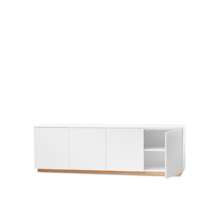 Aparador Beam, Lacado blanco, base de roble aceitado A2