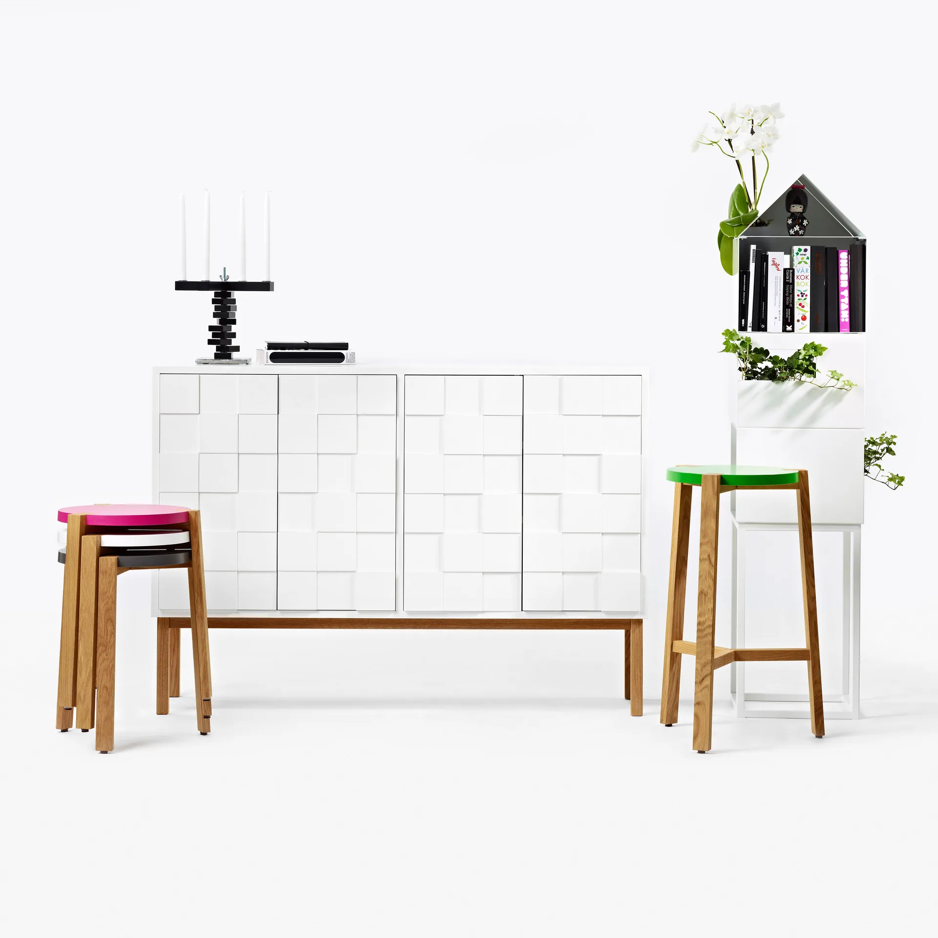 Aparador Collect 2010 bajo, Roble aceitado blanco A2