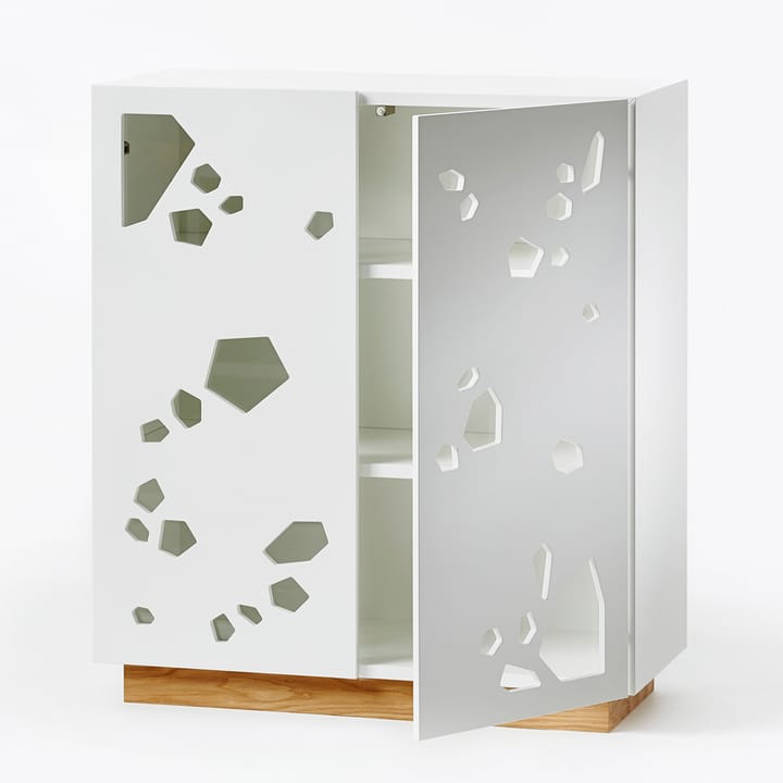 Aparador Sneak peek, Blanco, base de roble aceitado blanco A2