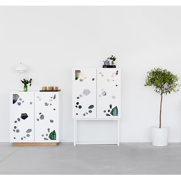 Aparador Sneak peek, Blanco, base de roble aceitado blanco A2