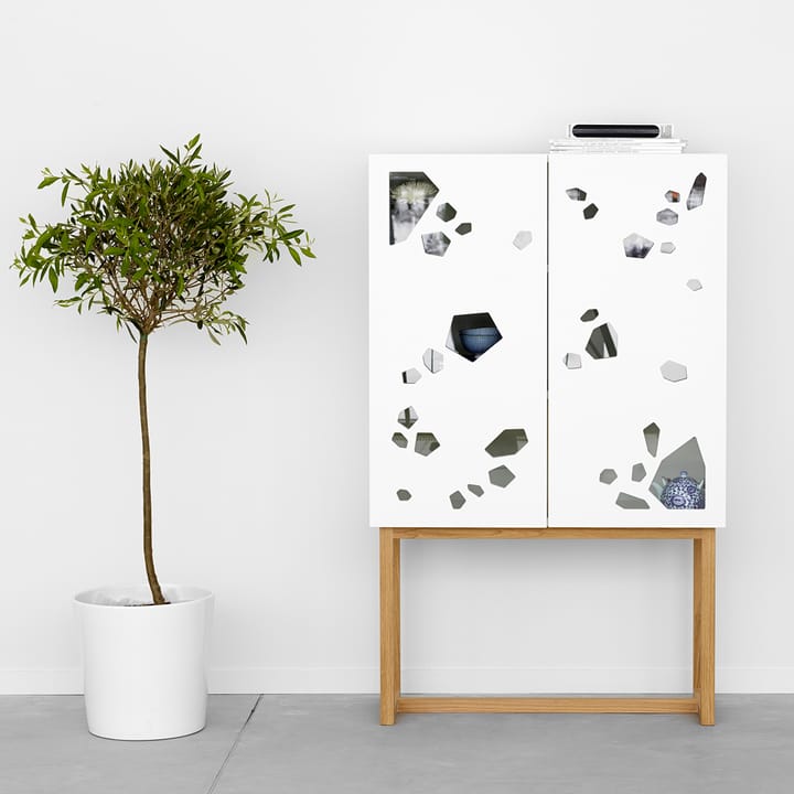 Aparador Sneak peek, Blanco, base de roble aceitado blanco A2