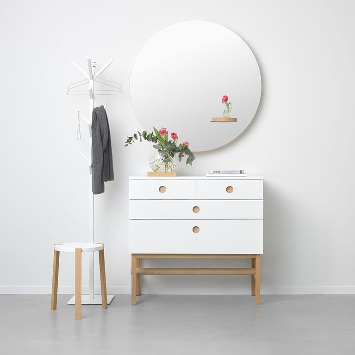 Cómoda Keep, Blanco, base de roble aceitado A2