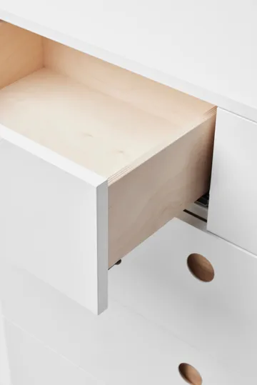 Cómoda Keep high - Roble aceitado en blanco, 95×98×40 cm - A2