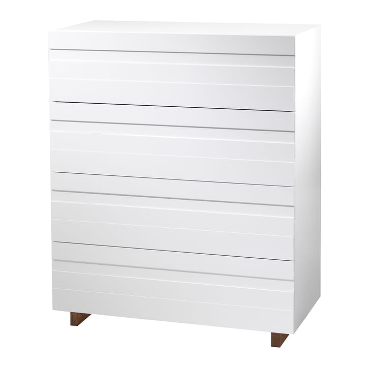 Cómoda White 4 cajones - patas de roble - A2