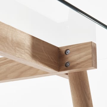 Corners Mesa - Roble aceitado blanco, vidrio - A2