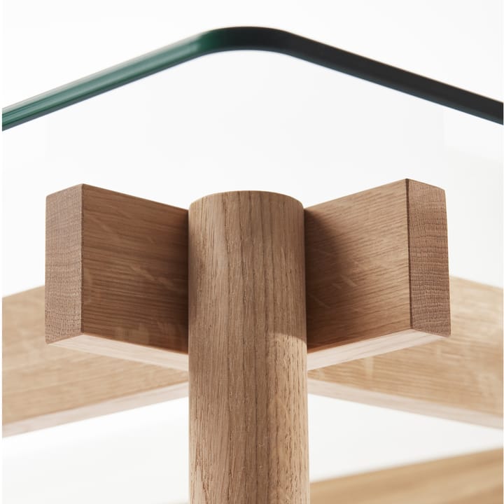 Corners Mesa, Roble aceitado blanco, vidrio A2