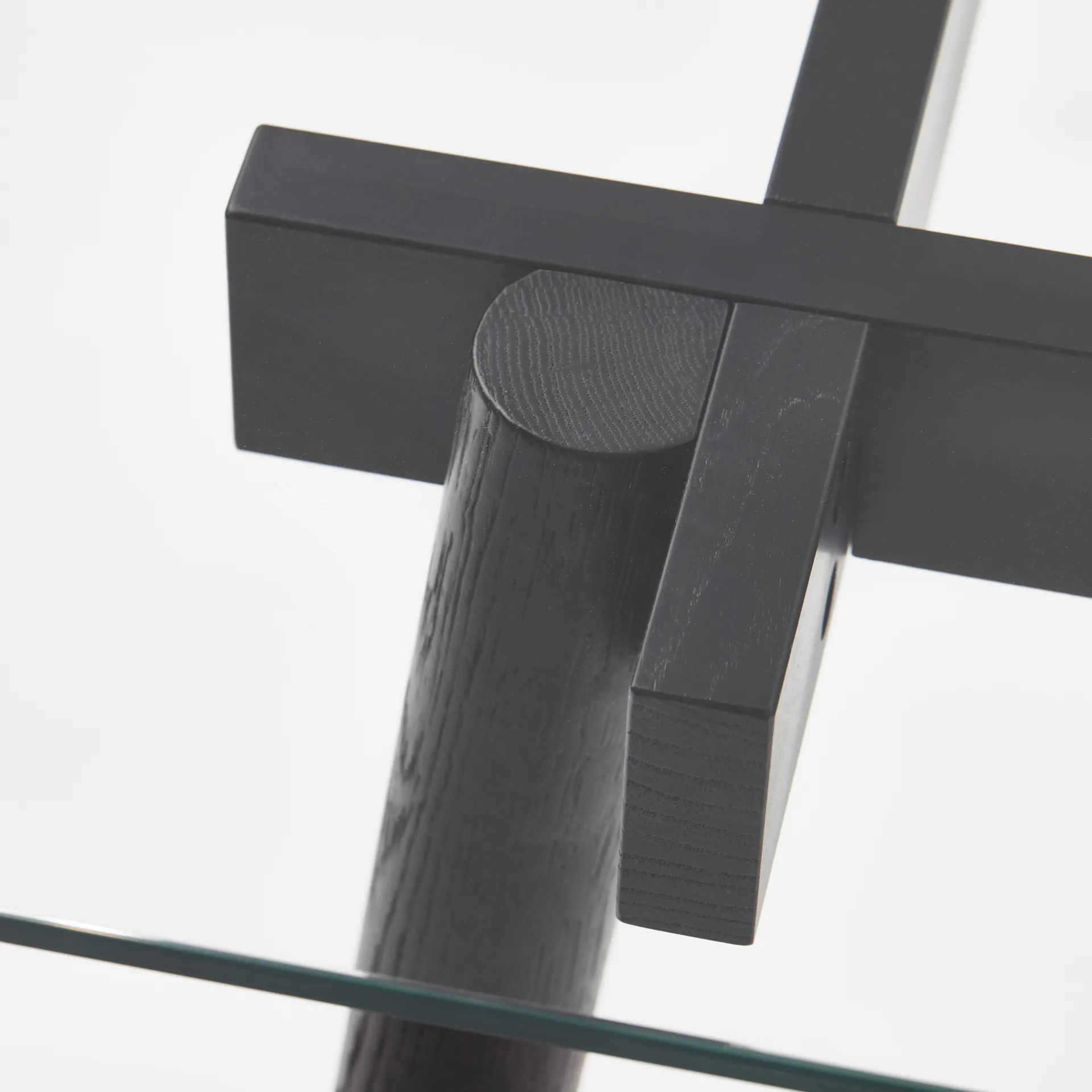 Corners Mesa, Roble aceitado blanco, vidrio A2