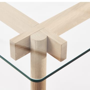Corners Mesa - Roble aceitado blanco, vidrio - A2