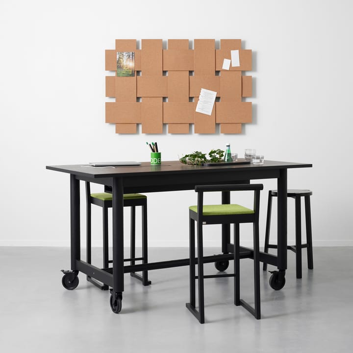 Escritorio Connect, Roble aceitado blanco, ruedas negras, h90 A2