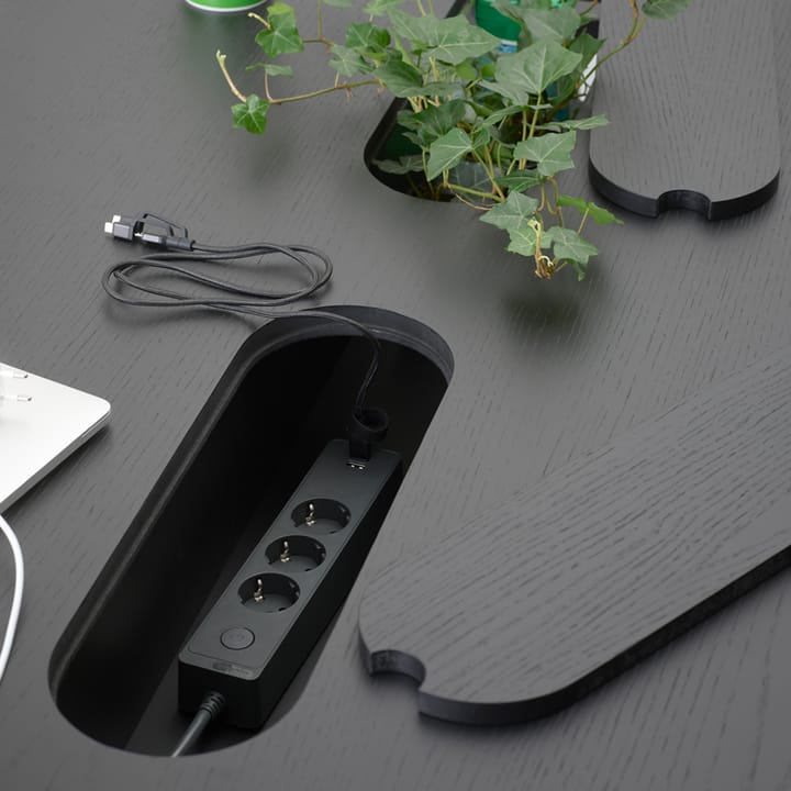 Escritorio Connect, Roble aceitado blanco, ruedas negras, h90 A2