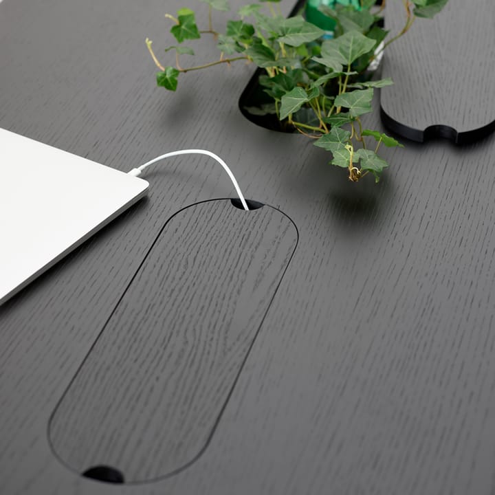 Escritorio Connect, Roble aceitado blanco, ruedas negras, h90 A2