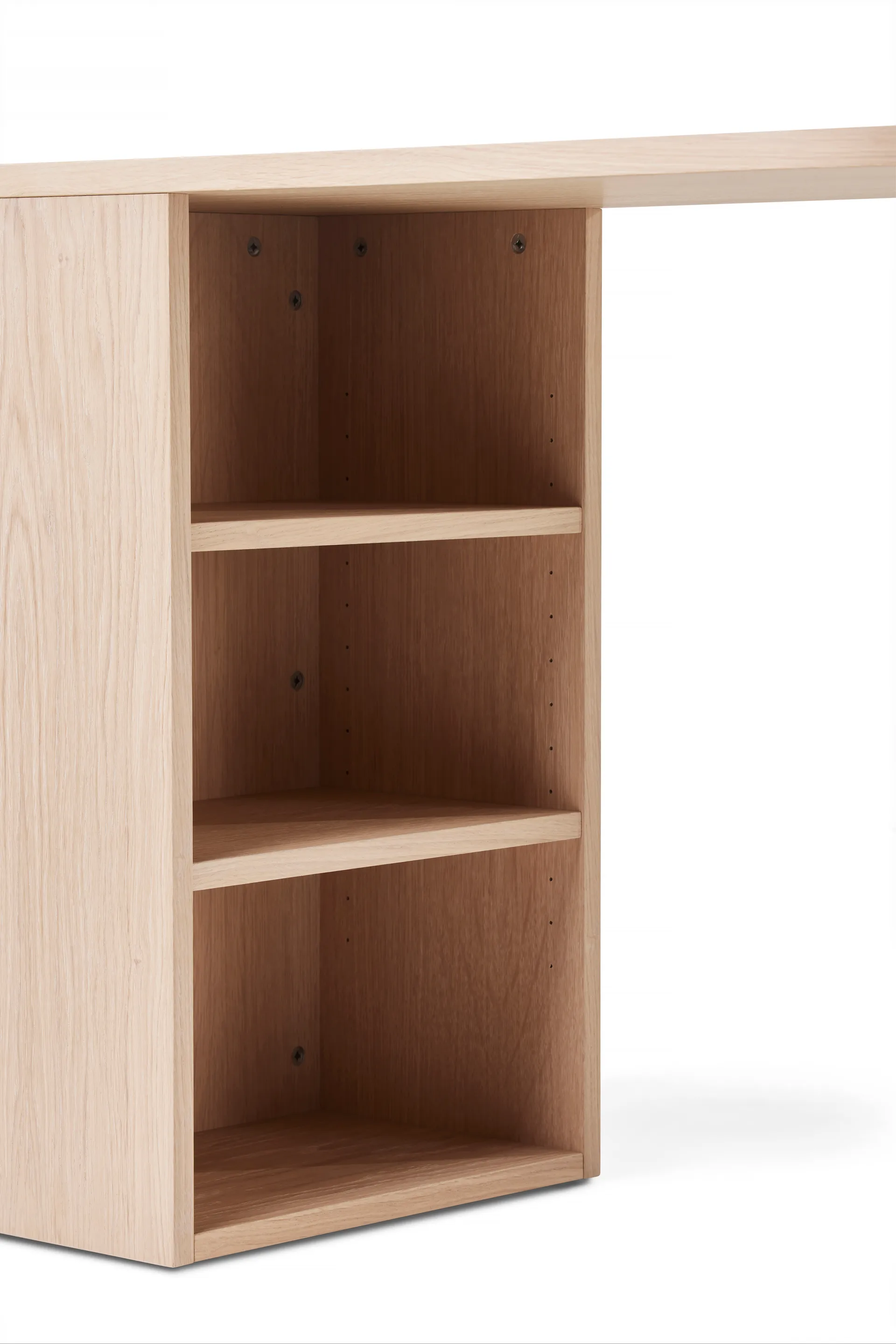 Escritorio Hub, Roble aceitado blanco, 100×73×43 cm A2