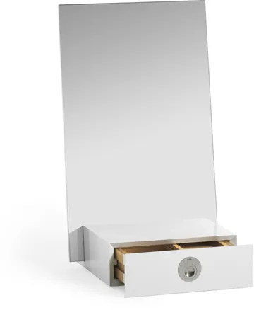 Espejo Me  con almacenaje - Blanco, 34×57×30 cm - A2