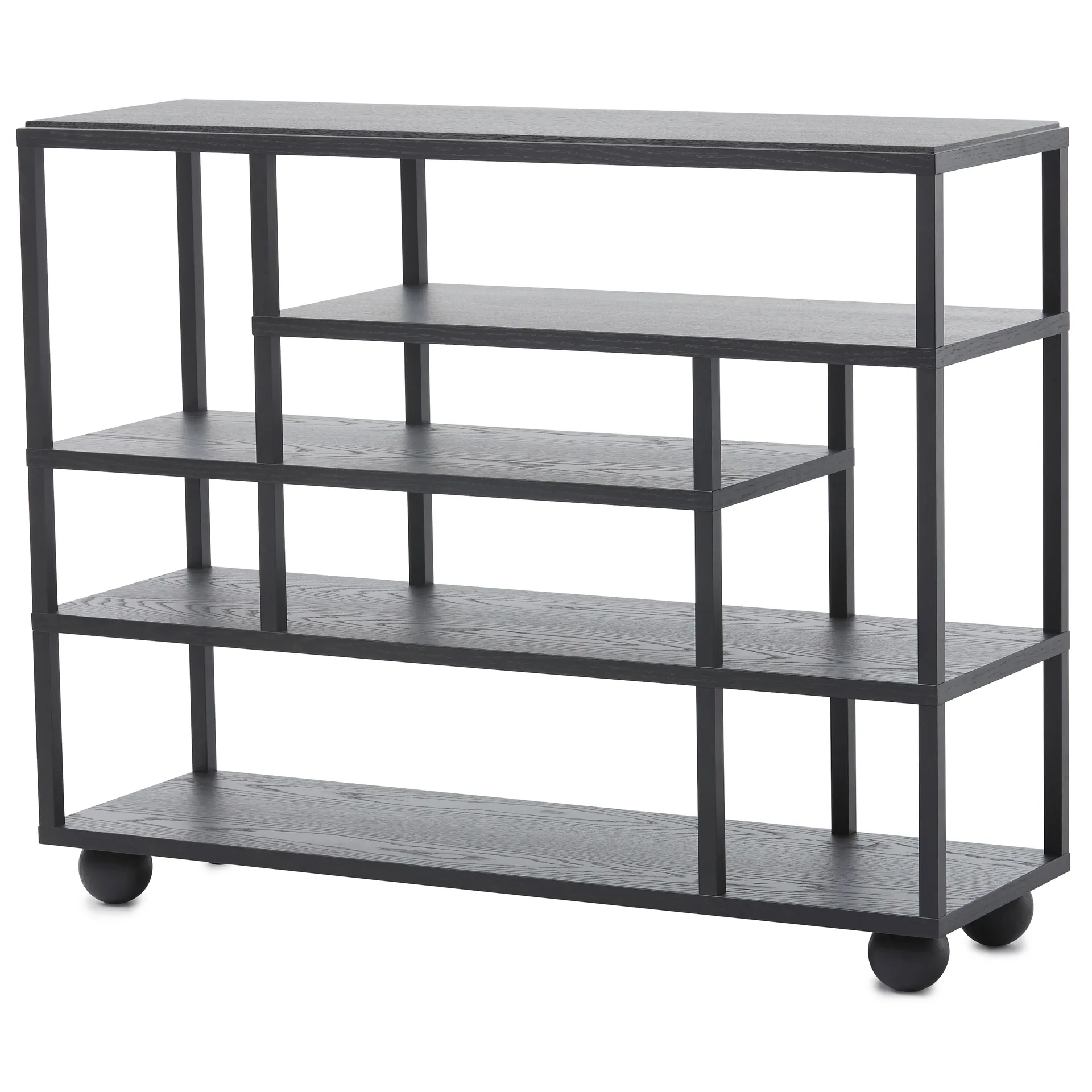 Estantería Show, roble teñido de negro A2