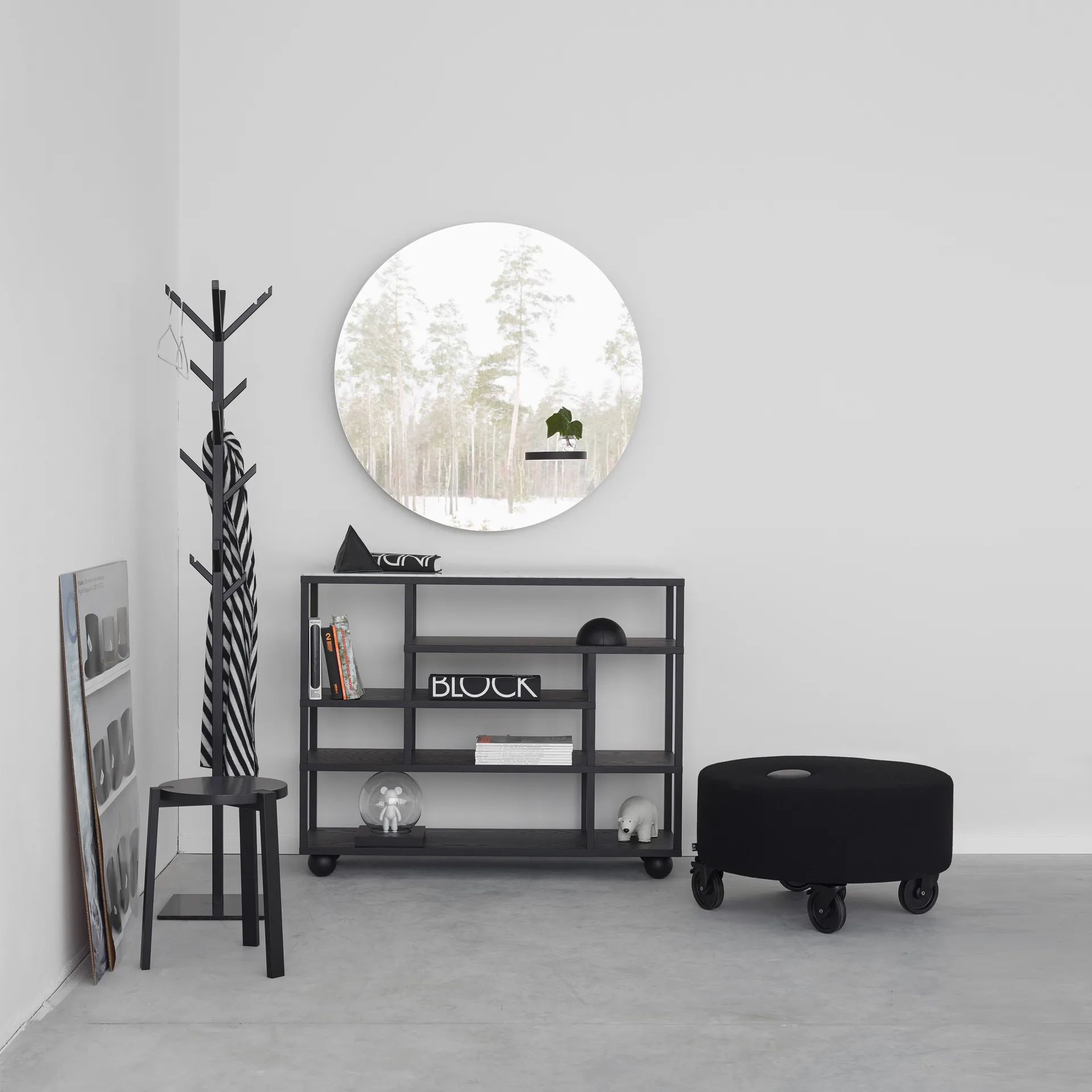 Estantería Show, roble teñido de negro A2