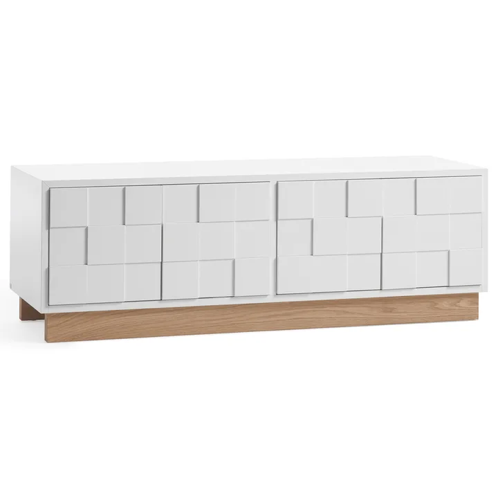 Mueble TV Collect 2010 - Blanco – base de roble aceitado en blanco - A2