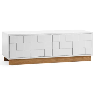 Mueble TV Collect 2010 - Blanco – base de roble - A2