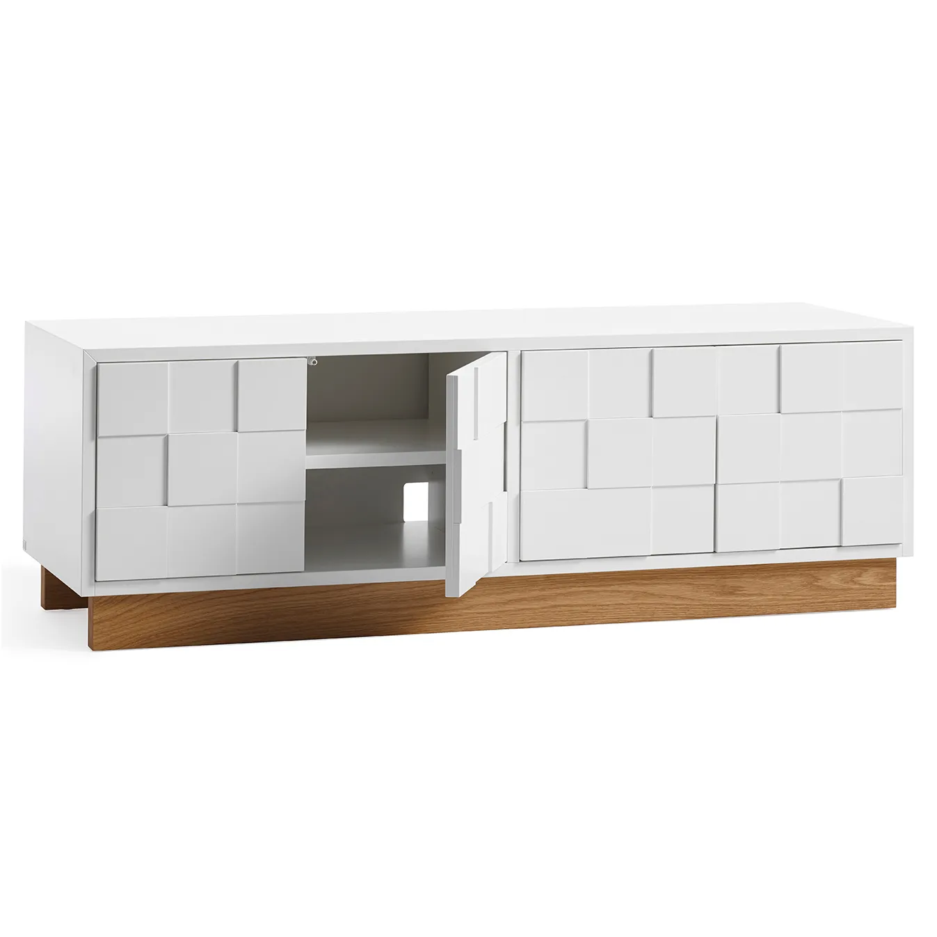 Mueble TV Collect 2010, Blanco – base de roble A2