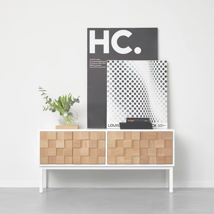 Mueble TV con patas Collect 2016, roble aceitado blanco-blanco A2
