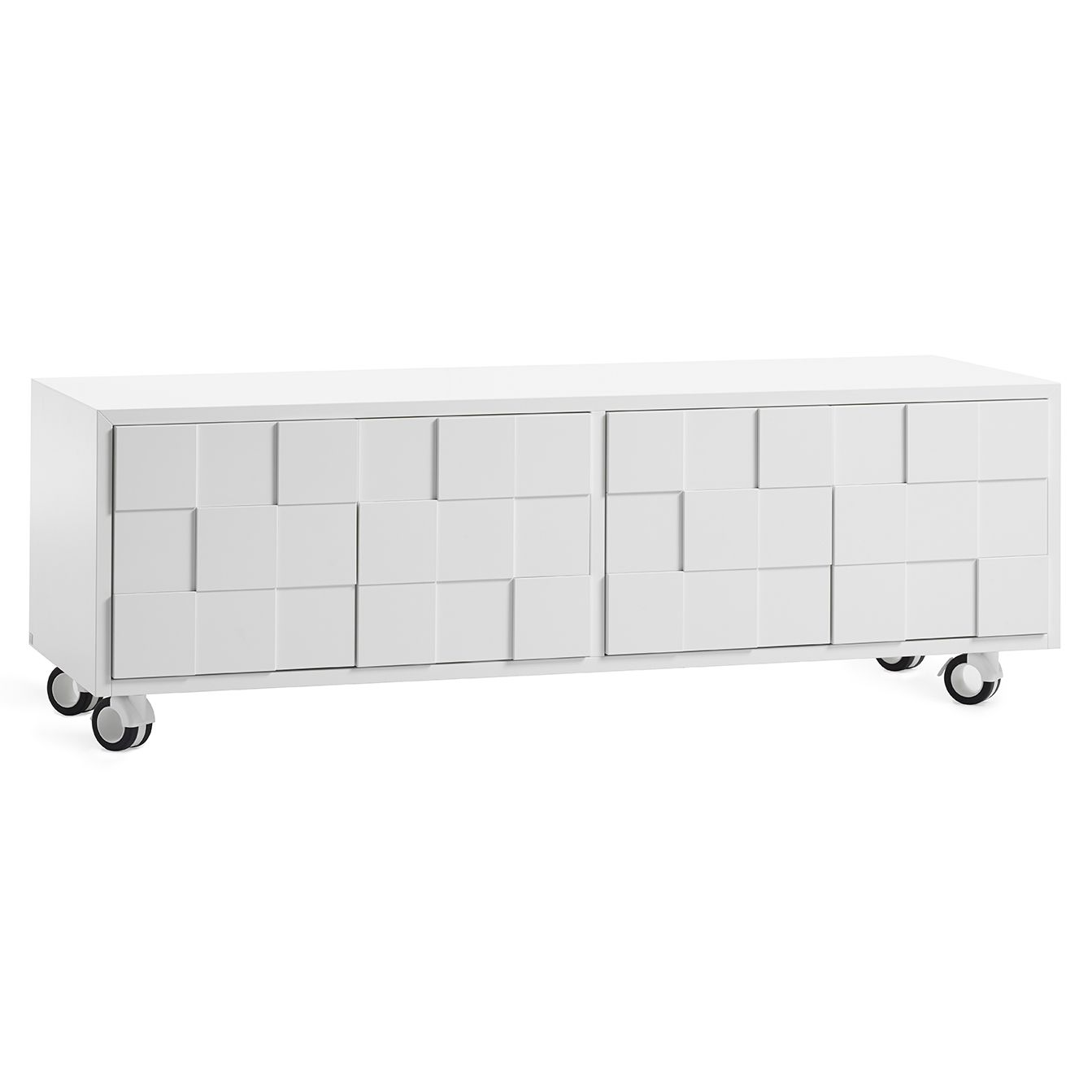 Mueble TV con ruedas Collect 2010, blanco A2