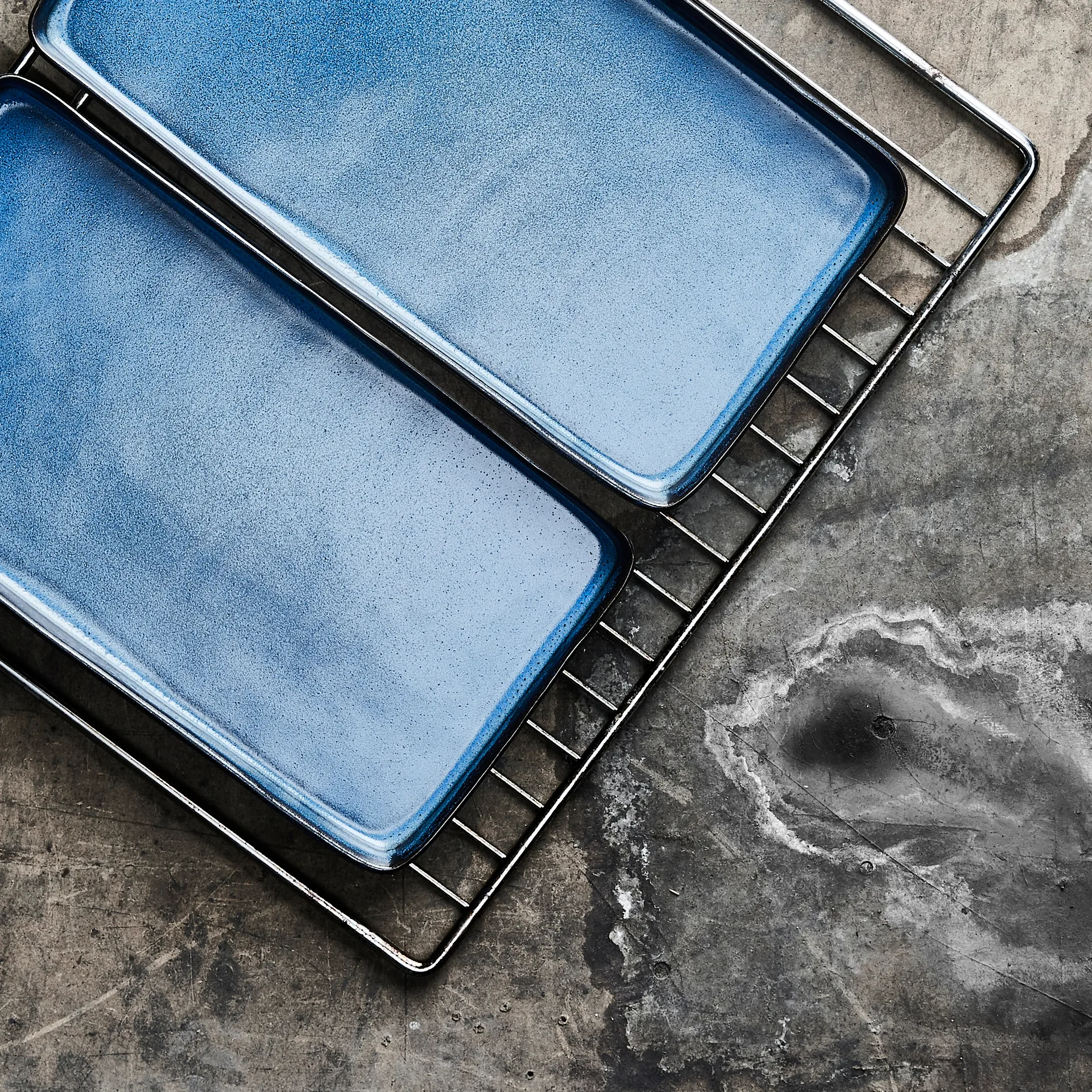 2 Platos Raw 18x34 cm, Midnight blue Aida