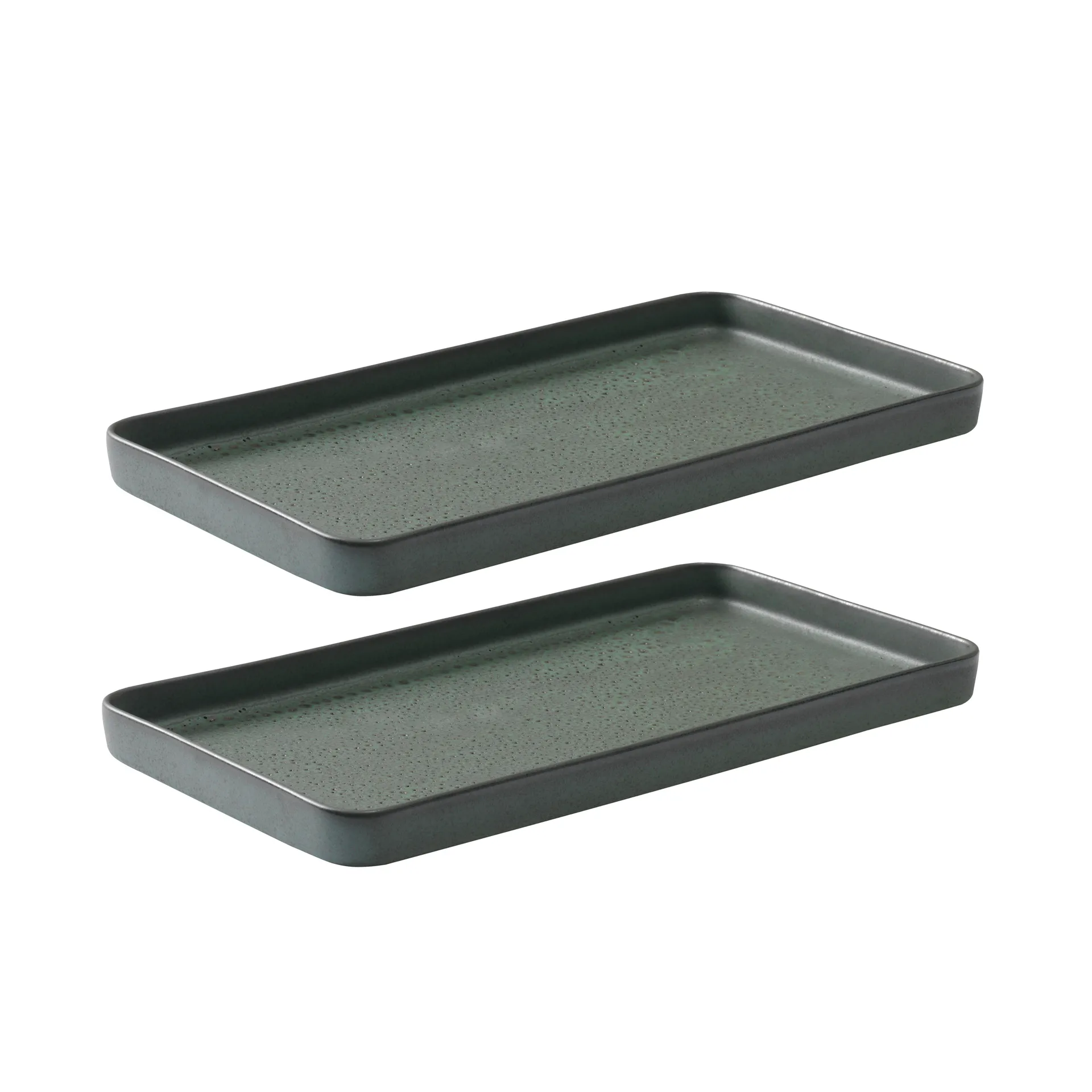 2 Platos Raw 18x34 cm, Northern green Aida