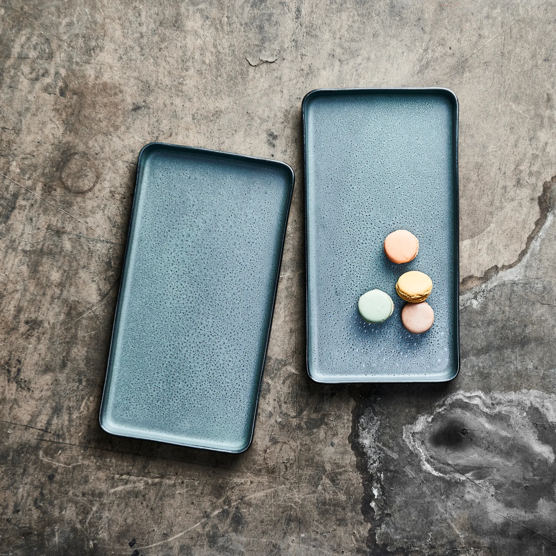 2 Platos Raw 18x34 cm, Northern green Aida